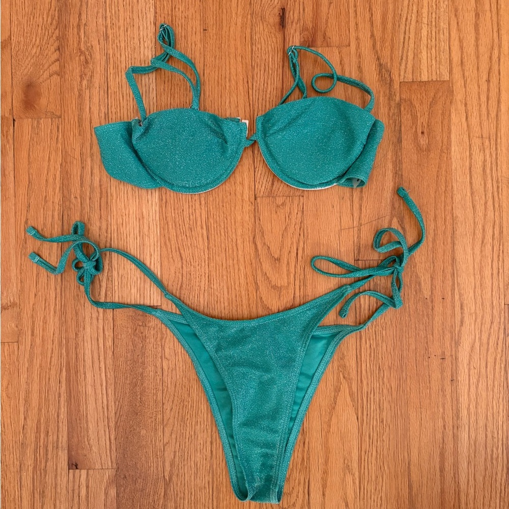 Turquoise sparkly Bikini Set